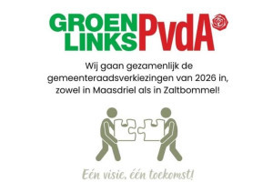 Eén visie, één toekomst. PvdA en GroenLinks gaan gezamelijk verder